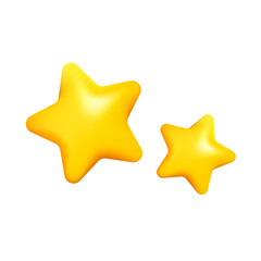 Two yellow 3D star icons vector illustration design.