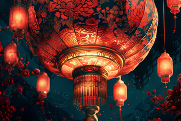 Obraz premium lanterns in the temple