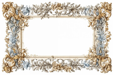 Beautiful hand drawn colour full floral borders. Generative Ai