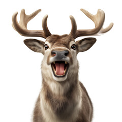 deer isolated on white background - obrazy, fototapety, plakaty