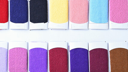 sample color shade of colorful fabric textile of clothes industry