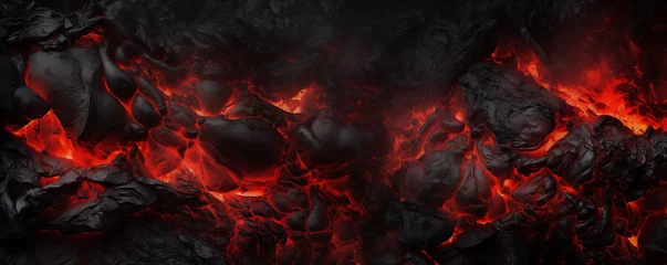 Foto auf Alu-Dibond Melting of volcanic rock, lava texture background and banner © The Origin 33