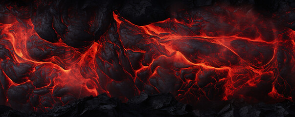 Melting of volcanic rock, lava texture background and banner - obrazy, fototapety, plakaty