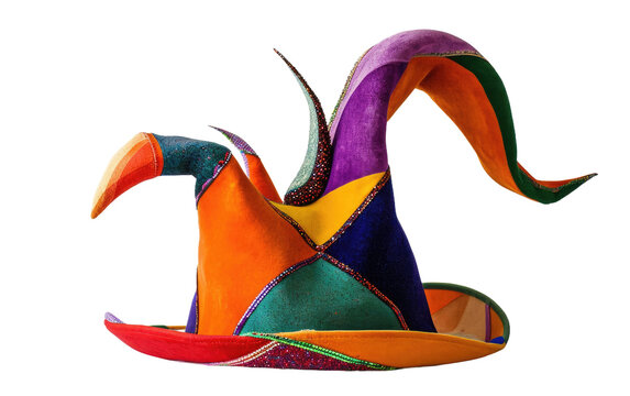 A lively jester cap displayed against a pristine backdrop isolated on transparent Background