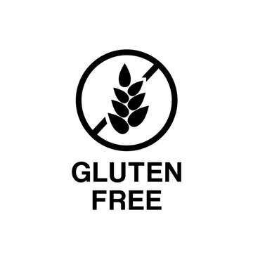Gluten free black icon isolated on white background.