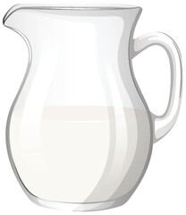 Vector illustration of a half-full milk pitcher.