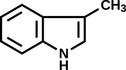 Skatole structural formula, vector illustration