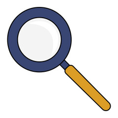 Magnifying glass or search icon, flat vector graphic on isolated background.