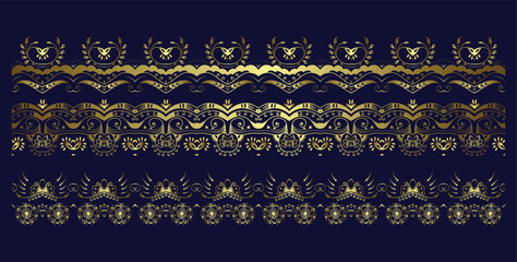 Calligraphic decorative line cloth curtain pattern elements