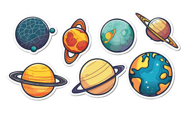 Hilarious Plastic Decal for the Solar System isolated on transparent Background