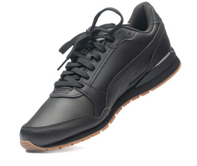 black leather sneaker on isolated on a white background. sports shoes