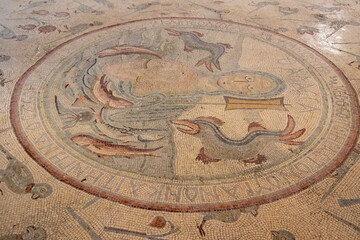 The mosaic floor of the church of Apostles , Madaba, Jordan