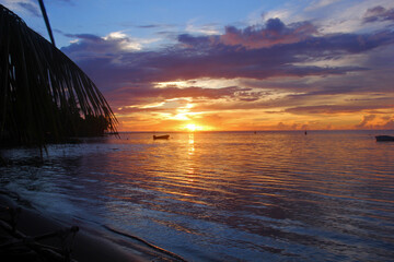 sunset over the sea French Polynesia TAHITI