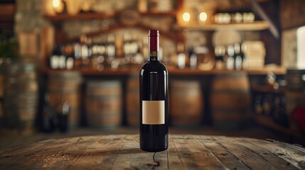 A Bottle of Fine Red Wine Generative AI - obrazy, fototapety, plakaty