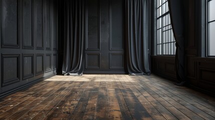 Eerie Ambiance in a Dimly Lit Room Generative AI