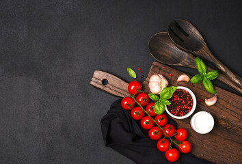 Black Food background with space for text - 752042077
