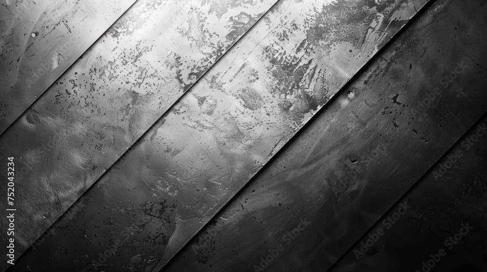 Poster brushed metal and gray paper background with copy space generative ai