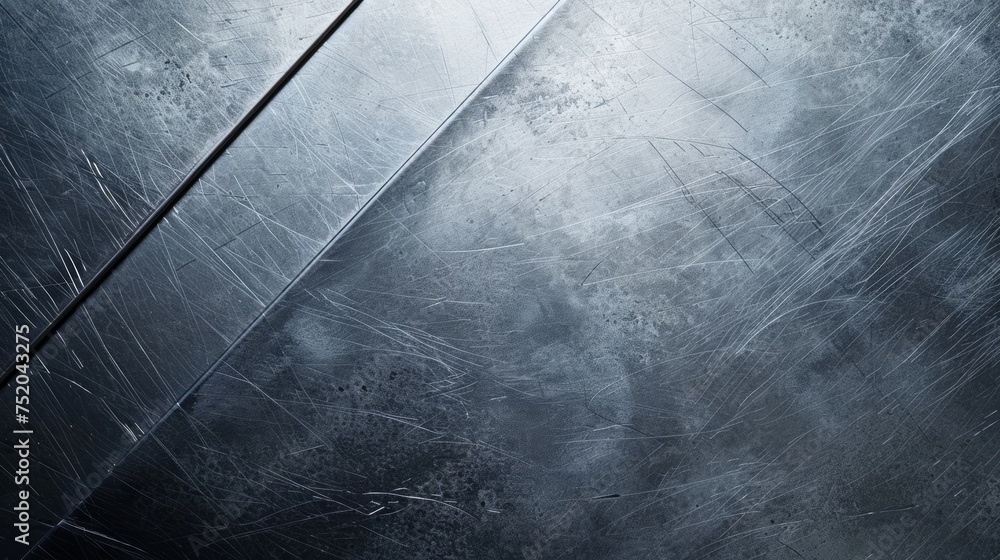 Poster brushed metal and gray paper background with copy space generative ai