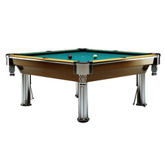 billiard table with balls