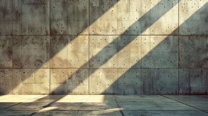 Industrial Chic: Concrete Wall with Shadows Generative AI