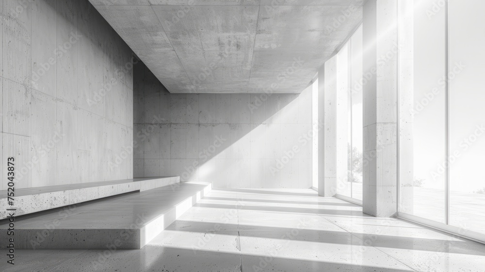 Poster minimalist interior of empty space generative ai