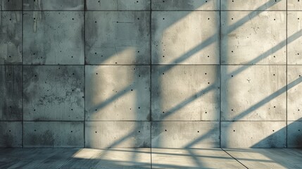 Industrial Chic: Concrete Wall with Shadows Generative AI