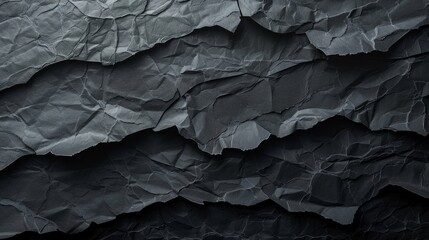 Black Paper Texture Background Banner with Copy Space Generative AI