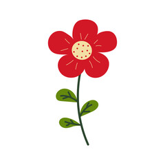 Flower, great design for any purposes. Wild flower Simple decoration illustration.