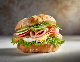 サンドイッチの明るい鮮やかな写真