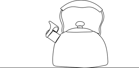teapot line drawing on white background vector