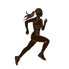 Fototapeta na wymiar woman running silhouette on white background vector