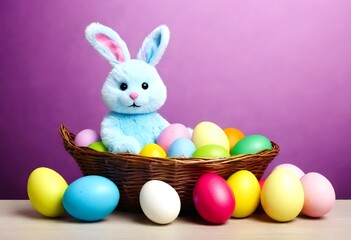 easter bunny and easter eggs