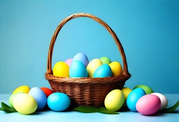 easter eggs in basket