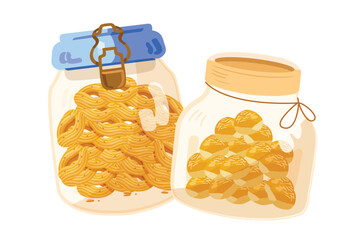 Custard Cookie And Pineapple Tart Are Served In Glass Jars | Eid Al-Fitr Snack
