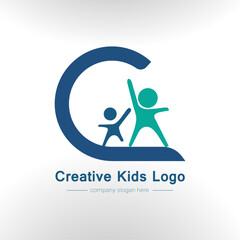 Creative Kids Foundation Logo. Child Development Foundation Logo Design Vector Template. 
Charitable Organization or Foundation Logo Illustration.