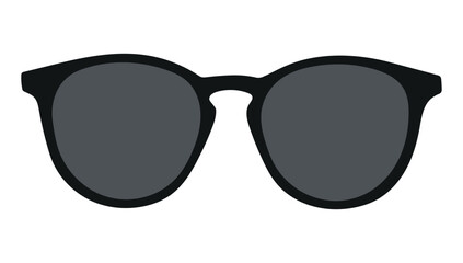 Black vector oval glasses. Aviator style sunglasses. 11:11