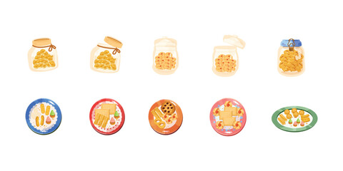 Mini Collection Of Snacks In Jar Served At Eid Al-Fitr