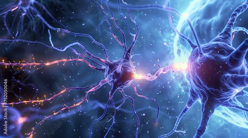Poster neuron and synapse cells transmit electrical and chemical signals.