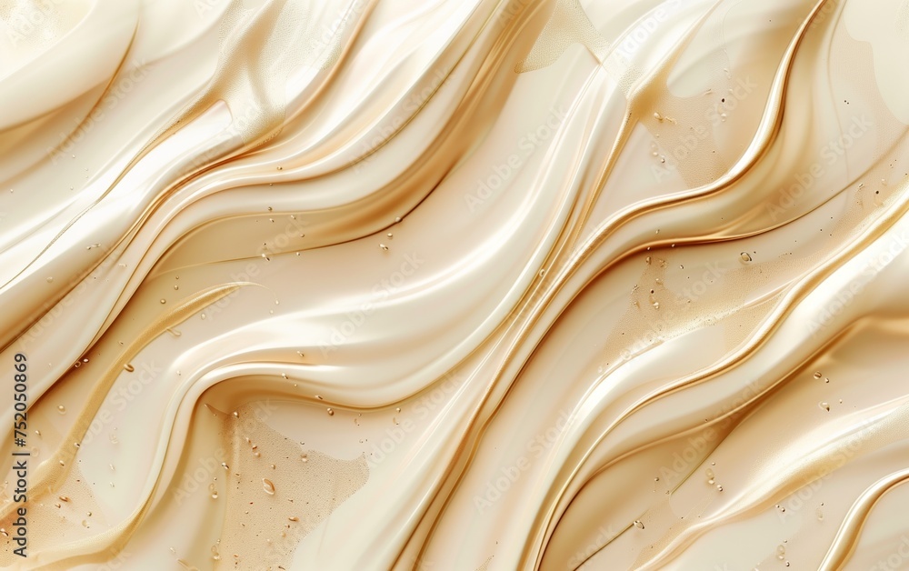 Poster creamy abstract background with a swirling milk wave texture. liquid flow and gradient splash patter