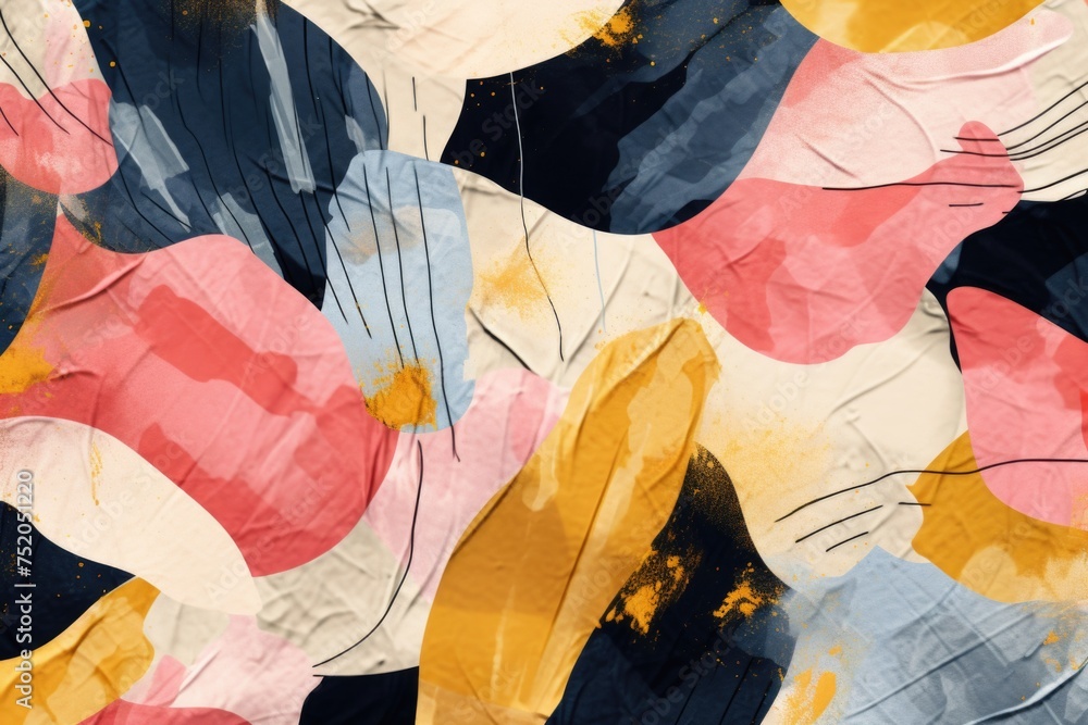 Poster A vibrant painting with a mix of various colors. Suitable for artistic projects