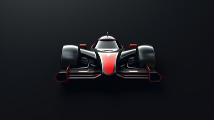 A vibrant red and black race car against a dark backdrop. Ideal for automotive enthusiasts or sports-related designs