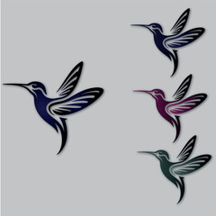 hummingbird modern logo design vector template