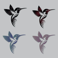 hummingbird modern logo design vector template