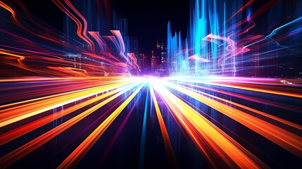 Obraz premium Abstract lines background with glow effect, flare light background