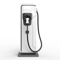 Fototapeta premium electric car charging station isolated on a white background