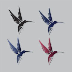 hummingbird modern logo design vector template