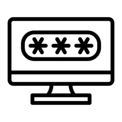 This is the Password icon from the Data Storage and Databases icon collection with an Outline style