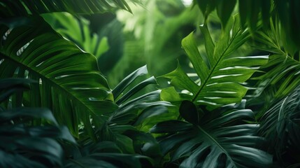 Close up shot of a bunch of green leaves, suitable for various nature-themed projects