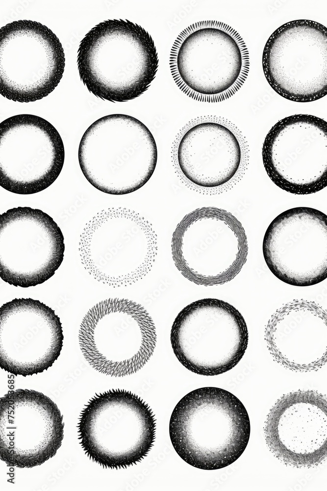 Poster A collection of circles in different shapes and sizes. Ideal for design projects