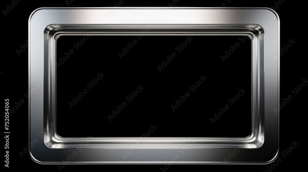 Poster simple metal frame on a dark background, suitable for various design projects